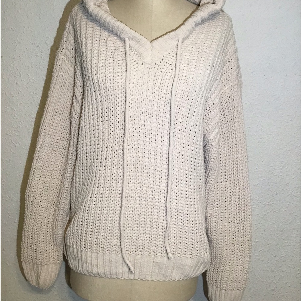 Pol chunky knit hoodie pullover sweater size medium